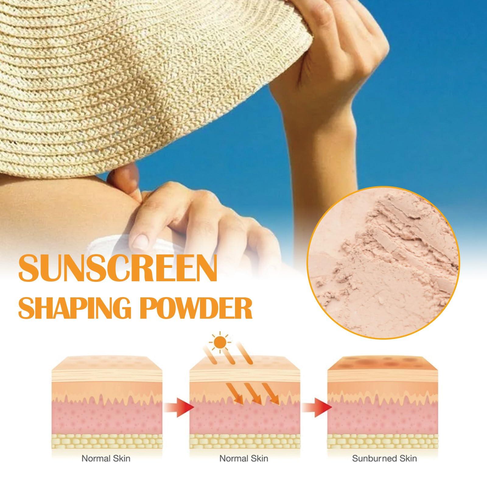 Jaysuing Mineral Powder Sunscreen, Powder Sunscreen for Face,Mineral SPF 50 PA+++ Sunscreen Powder,Long-Lasting Lightweight Breathable Sunscreen Power Brush