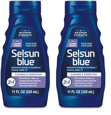 Selsun Blue Selsun Blue 2-in-1 Anti-dandruff Shampoo & Conditioner, 11 fl. oz., Maximum Strength 2-in-1 Treatment, Selenium Sulfide 1% (Pack of 2)