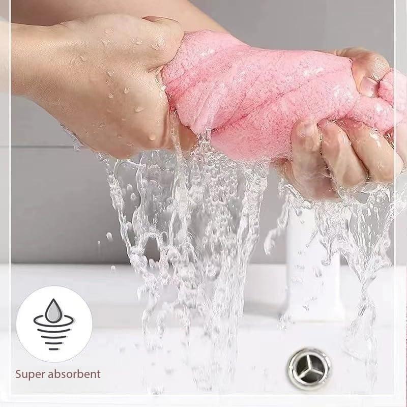 Generic Microfiber Hair Towel, 3 Pack Hair Turbans for Wet Hair, Drying Hair Wraps for Curly Hair Women Anti Frizz, Blue, Grey, Pink