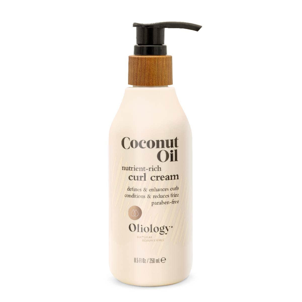 Oliology Oliology Coconut Oil Curl Cream - Defines & Enhances Curls & Waves | Botanically Infused | Conditions & Reduces Frizz | Made in USA, Cruelty Free & Paraben Free (8.5oz)