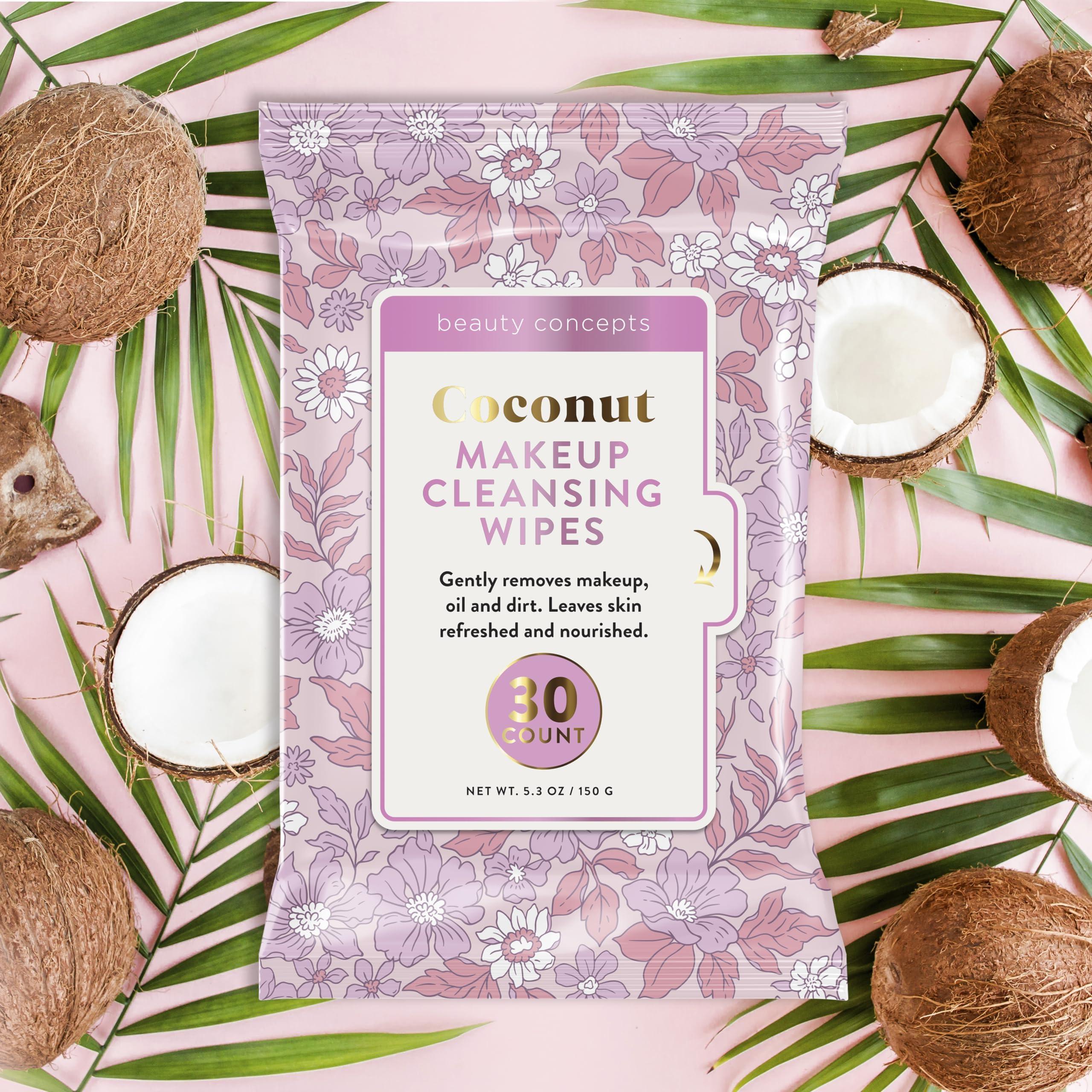 B.C BEAUTY CONCEPTS Beauty Concepts Facial Wipe Set - Packs of Face Wipes, Makeup Removing Wipes, Vitamin C, Collagen, Rosehip, & Coconut