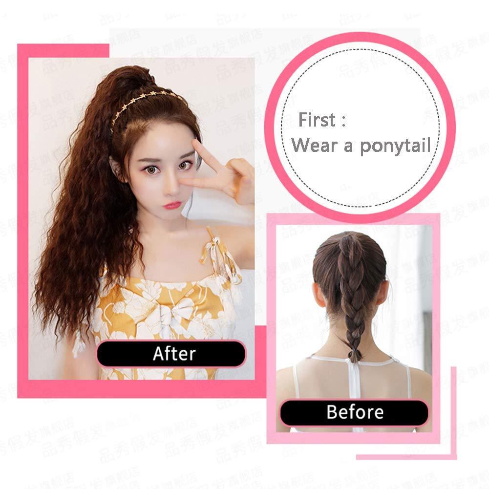 LesafeV 24\"/60cm Super Long Loose Curly Ponytail Hair Extension Nature Look Synthetic Jaw Claw Clip in Pony Tail Hairpiece Flaxen