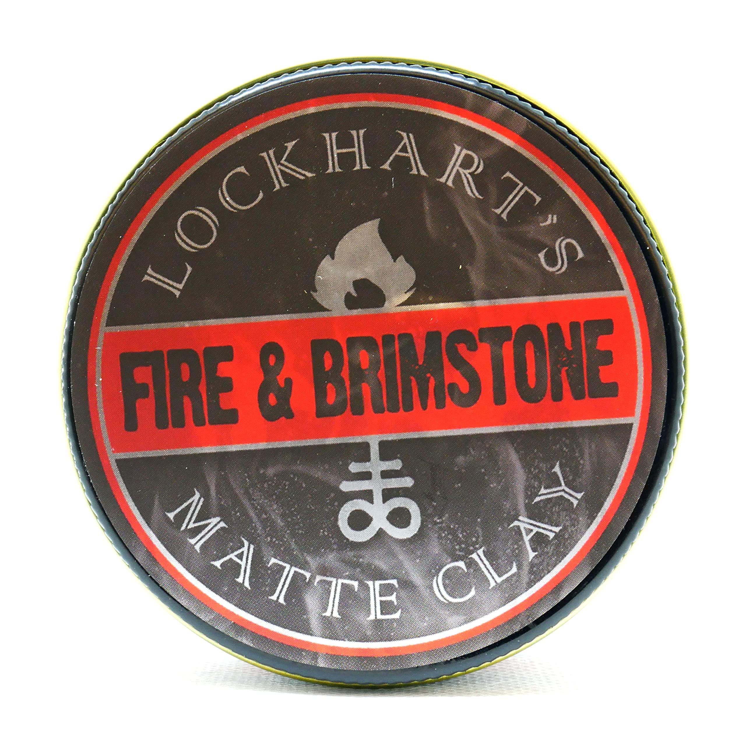 Lockhart's Authentic Grooming Co. LLC Lockhart\'s Fire & Brimstone Matte Clay, Medium/Firm Hold, Matte Finish, 3.7oz