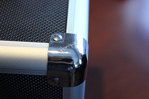 Hongwa Hongwa Black Aluminum Like Hard Makeup Train Case Store and Carry