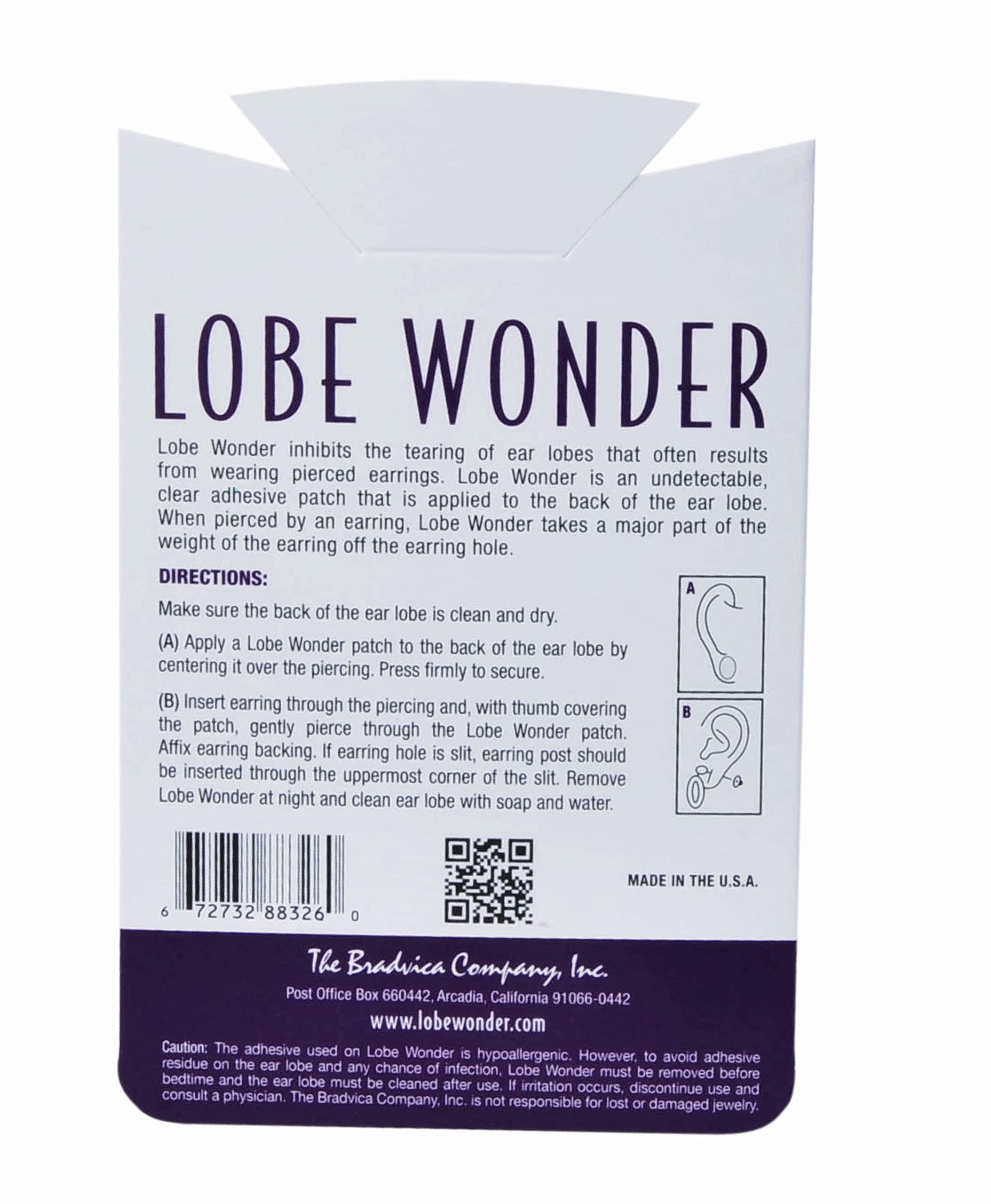 Lobe Wonder Lobe Wonder - The ORIGINAL Ear Lobe Support Patch for Pierced Ears - Eliminates the Look of Torn or Stretched Piercings - Protects Healthy Ear Lobes from Tearing - 420 Patches - Clear & Latex-Free