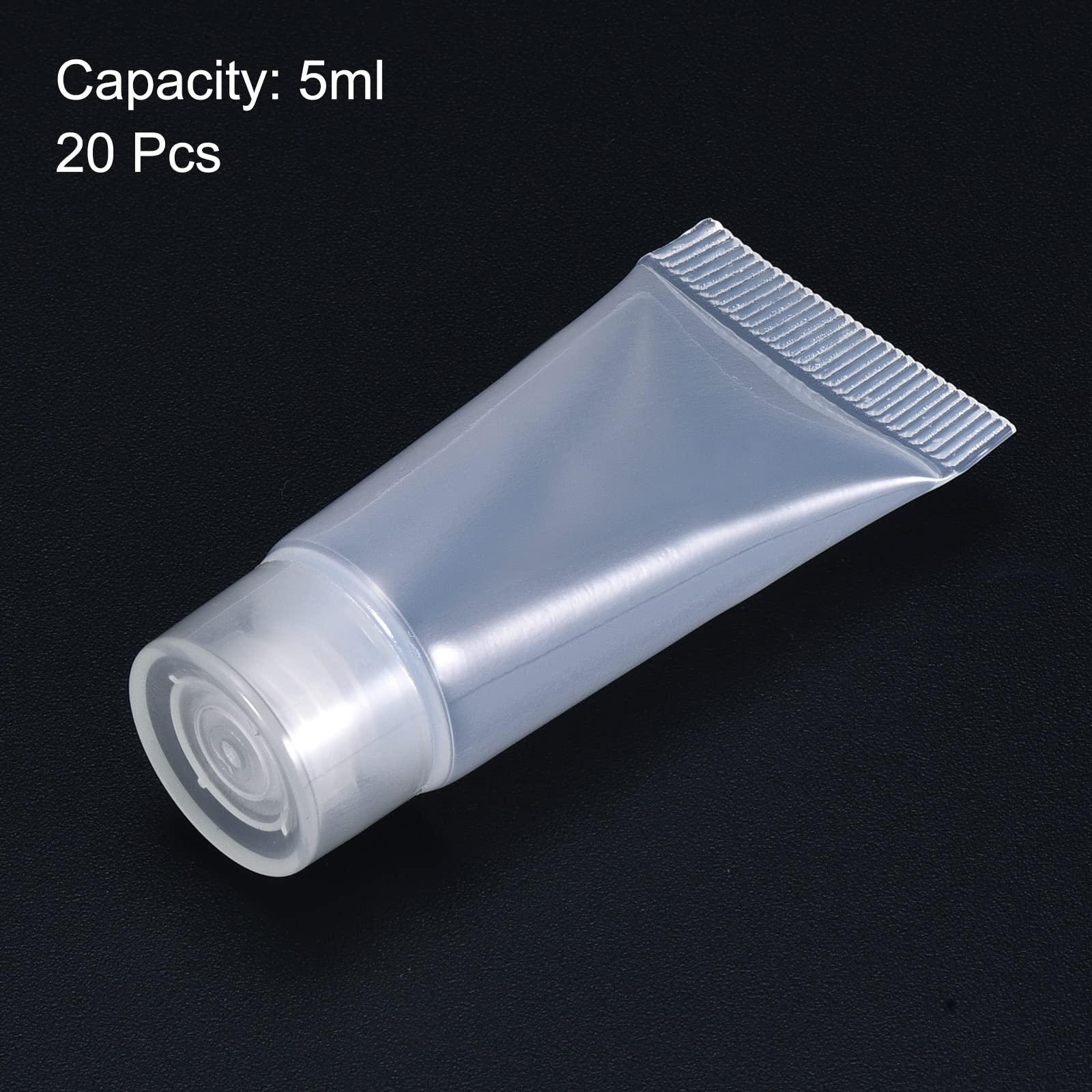 PATIKIL PATIKIL 5ml Squeeze Tube, 20 Pack Empty Cosmetic Tubes Plastic with Flip Lid for Travel Household, Clear
