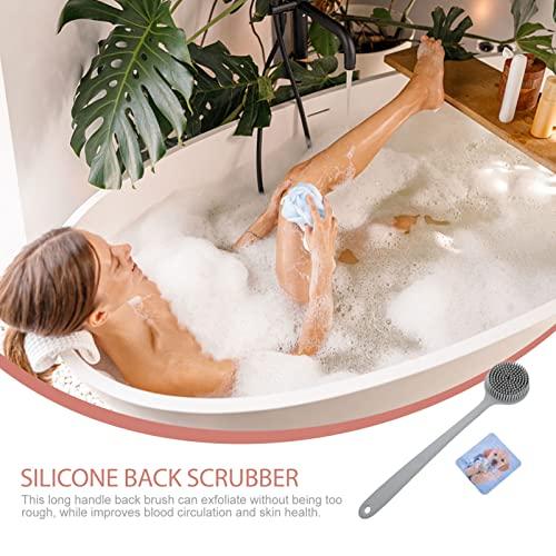 minkissy minkissy Silicone Bath Brush Shower Back Brush Silicone Body Scrubbers for Use in Shower Back Scrubber for Shower Back Massage Brush Bath Scrub Brush Handle Brush Detachable Man
