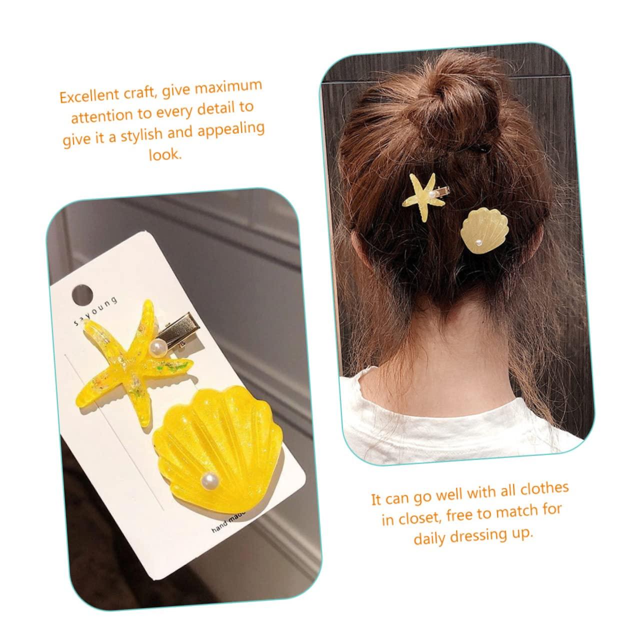 TOVINANNA TOVINANNA 8pcs Hair Clip Side Clip Clips Seashell Hairpins Star Headband Ocean Star Clip Bun Hair Clip Tiara Ponytail Clip Octopus Hair Clip Nautical Hair Clip Resin