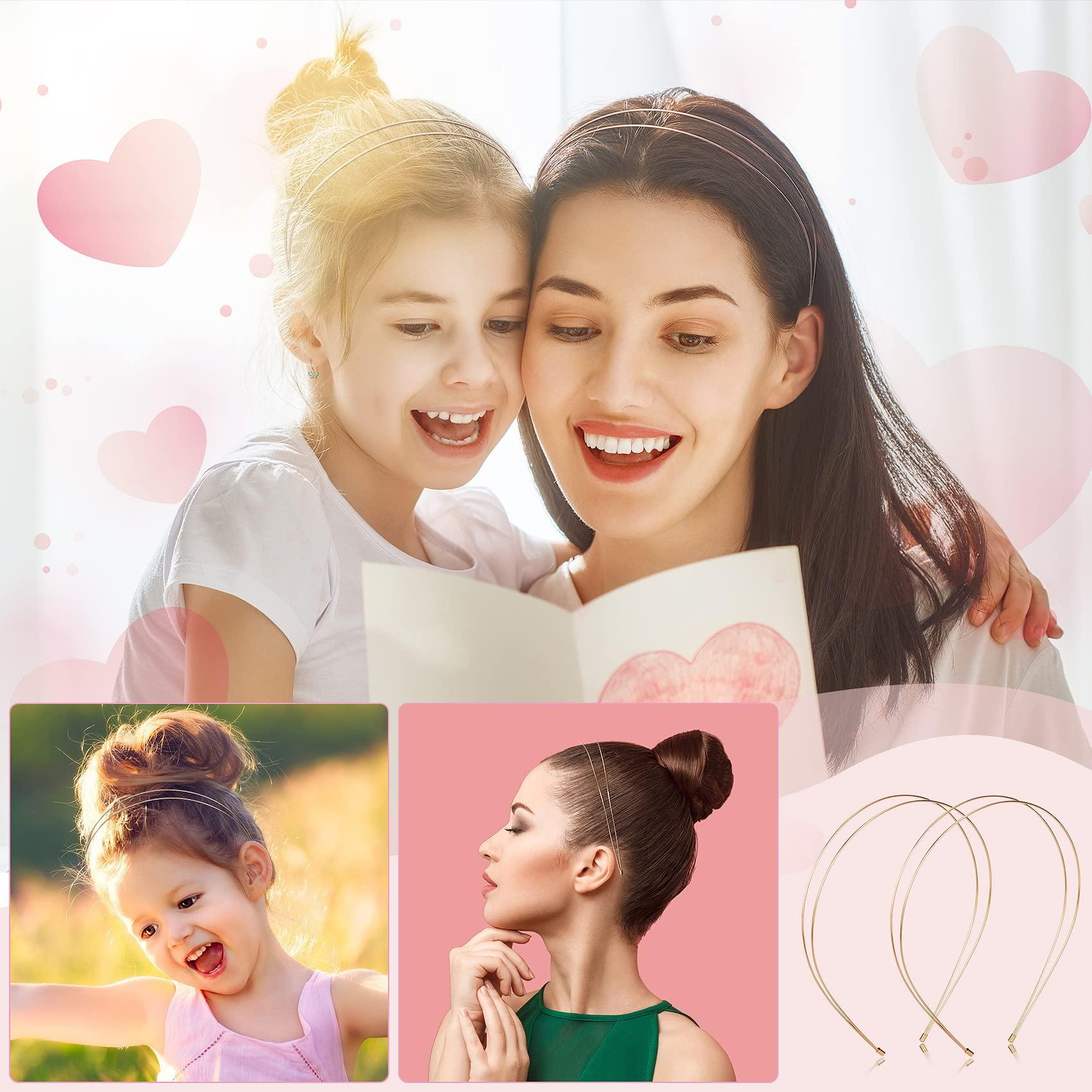 OIIKI OIIKI 6PCS Metal Double Headbands, Gold Double Row Hairbands, Alloy Hair Hoop Hair Accessories for Women Girls Bridal Bridesmaid Headpieces for Wedding, Christmas, Parties, Daily Use