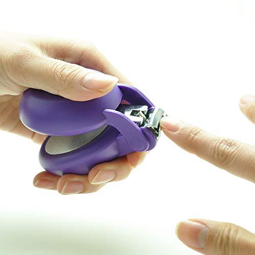HARAC HARAC Special Needs Nail Clippers for Arthritic Hands, Senior and Kids, Adapted Nail Clipper For Fingernail and Thick Toenail, Made in JAPAN (Purple)