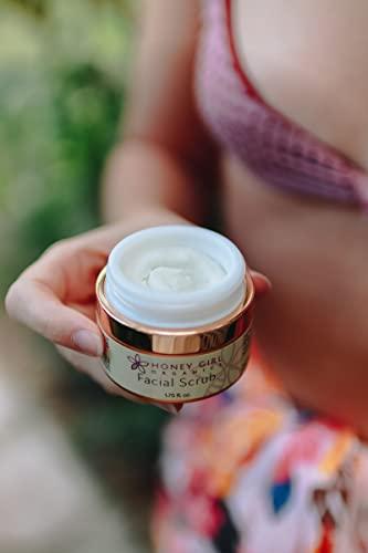 Honey Girl Organics Honey Girl Organics Facial Scrub, Moisturizing & Exfoliating, Fights Acne, Fine Lines & Wrinkles, 100% Natural Honey & Sugar Face Scrub, Made in Hawaii (1.75oz)