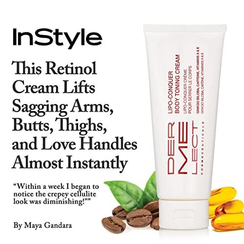 Dermelect Cosmeceuticals Dermelect Lipo Conquer Body Toning Cream for Body Anti Aging Cream with Retinol, Caffeine, Ginkgo Biloba, Tightening & Firming for Love Handles Cellulite Sagging Loose Skin Dimpling Stretch Marks 4 oz
