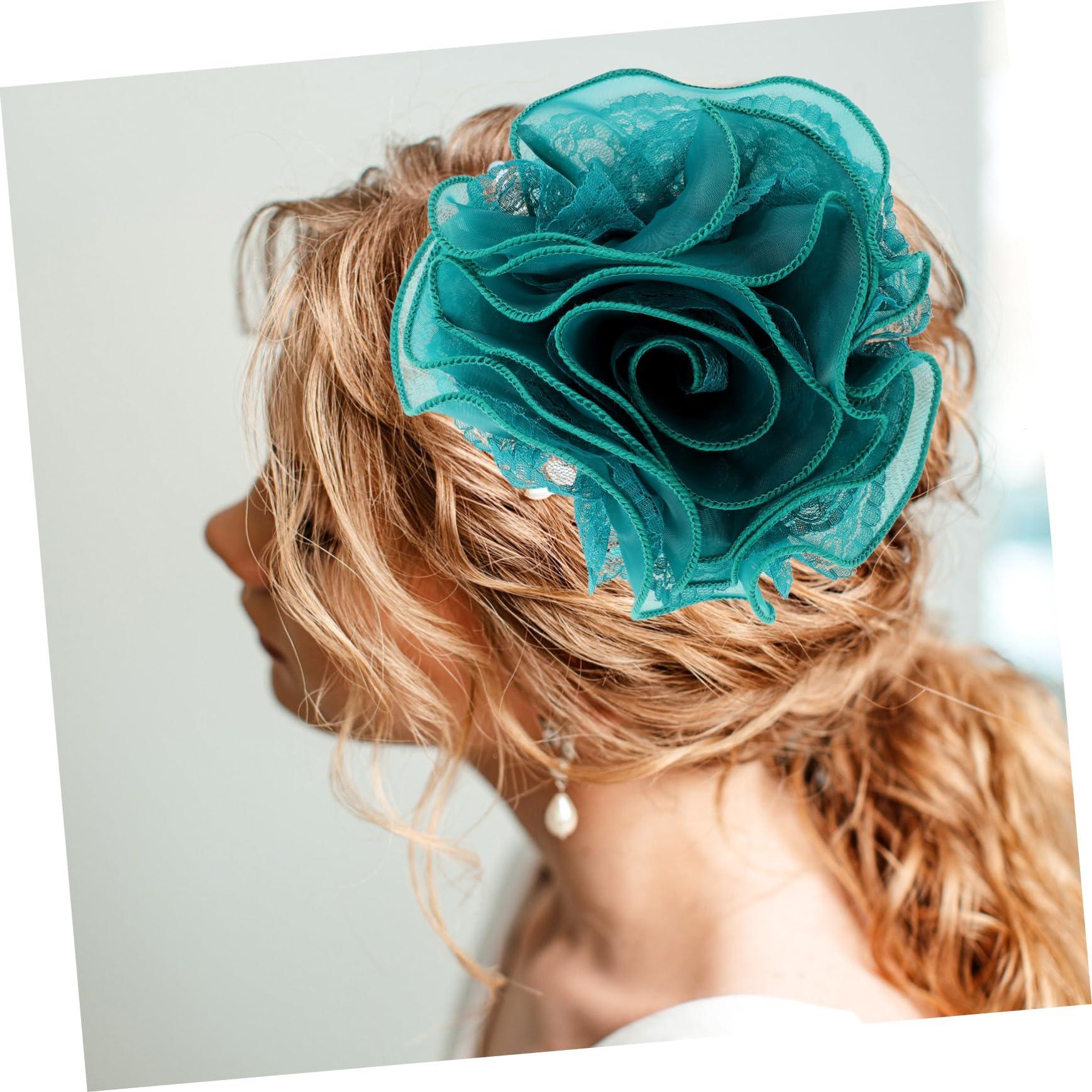 SOESFOUFU SOESFOUFU Lace Metal Green Bridal Headband Headband for Women Wedding Hair Accessories Large Headband for Bridal