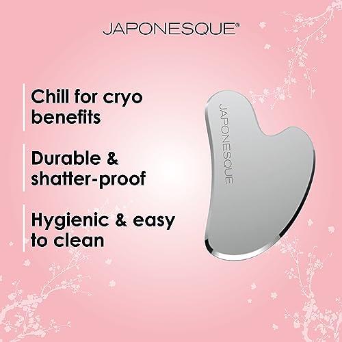 JAPONESQUE JAPONESQUE SKINTherapy Contouring Facial Tool V Roller for Lymphatic Drainage, Facial Massage, Relieves Tension and Improves Absorption of Skin Care Products