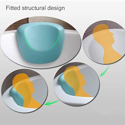 Teflogo-pillow Spa Bath Pillow with Large Suction Cups, Bathtub Cushion Shoulder and Head Support, Luxury Bath Tub Rest Pillow, Fits Any Tub, Straight Back Tub, D