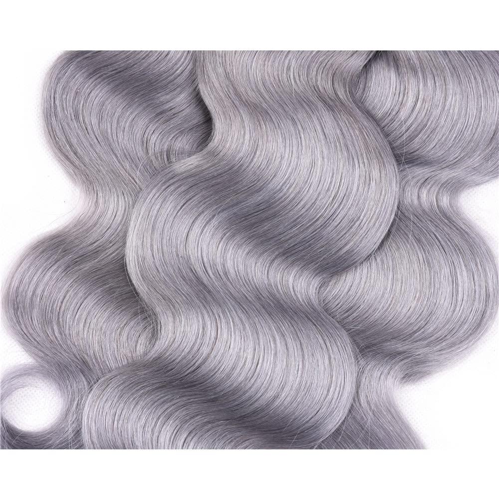 Capurchra Grey Bundles Ombre Body Wave Human Hair 3 Bundles 100% Unprocessed Virgin Weave Extensions Black To Grey Body Wave Human Hair Bundles for Women 22 24 26 Inch