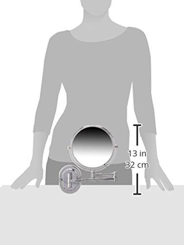 Jerdon Jerdon Two-Sided Wall-Mounted Makeup Mirror - Makeup Mirror with 7X Magnification & Wall-Mount Arm - 8-Inch Diameter Mirror with Chrome Finish Wall Mount - Model JP7507CB