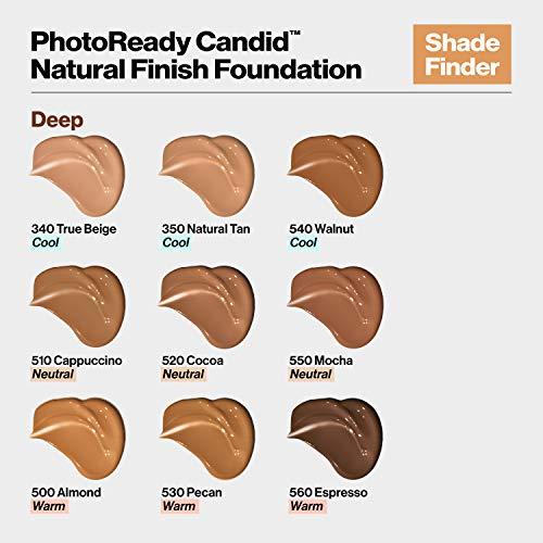 REVLON Revlon PhotoReady Candid Natural Finish Foundation, with Anti-Pollution, Antioxidant, Anti-Blue Light Ingredients, 350 Natural Tan, 0.75 fl. oz.