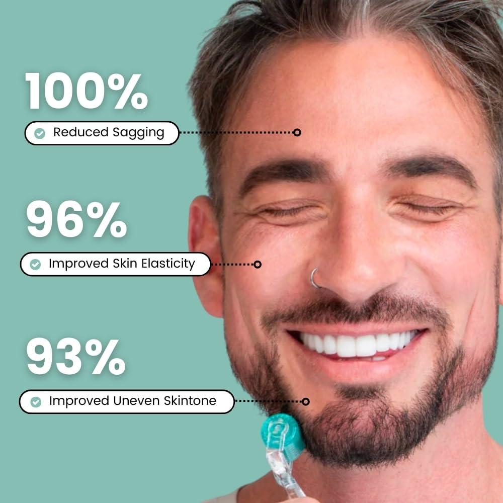 Gin Amber Gin Amber Dermaroller (0.25mm) - 192 Real Individual Needles, Microdermabrasion Device for Skin Care, Serum Absorption with Microneedling, Safe and Painless Revitalizer Tool, Hygienic Case