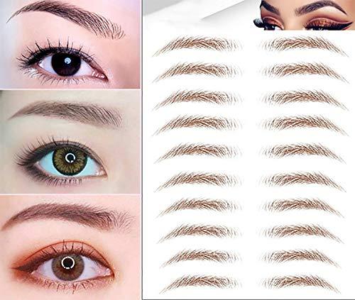 BesYouSel BesYouSel 10 Sheet Eyebrow Stickers Natural Waterproof Bionic Eyebrow Eye Brow Makeup Decals Eyebrow Transfers Stickers Natural Eyebrow Makeup Tool Long Lasting for Women Lady,Brown