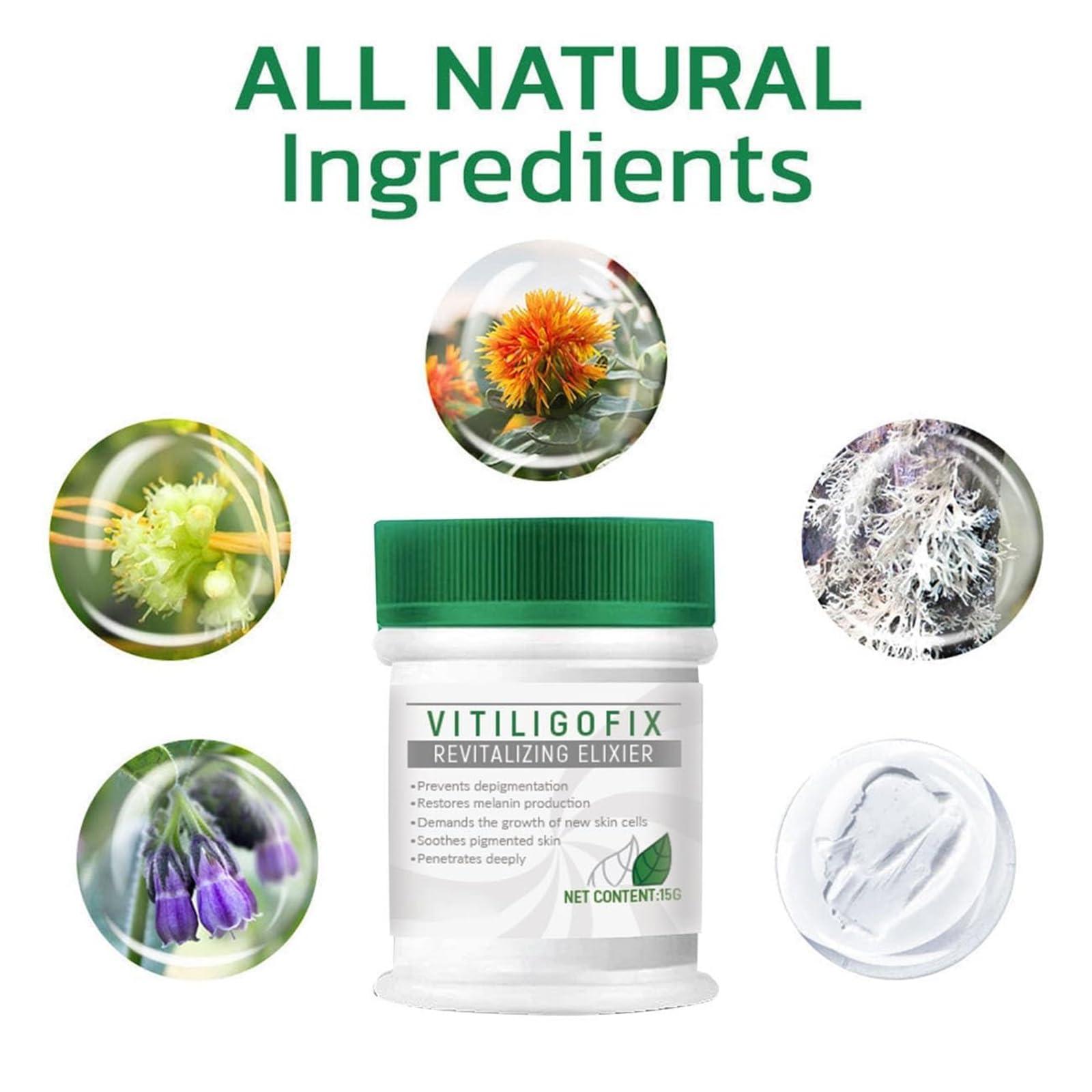 EXQST Vitiligo Fix Revitalize Elixir,2023 New Vitiligo Treatment Cream,Vitiligo Soothing Cream,Moisturizer Cream For Skin Vitiligo,Vitiligo Care Cream For Reduce White Spot