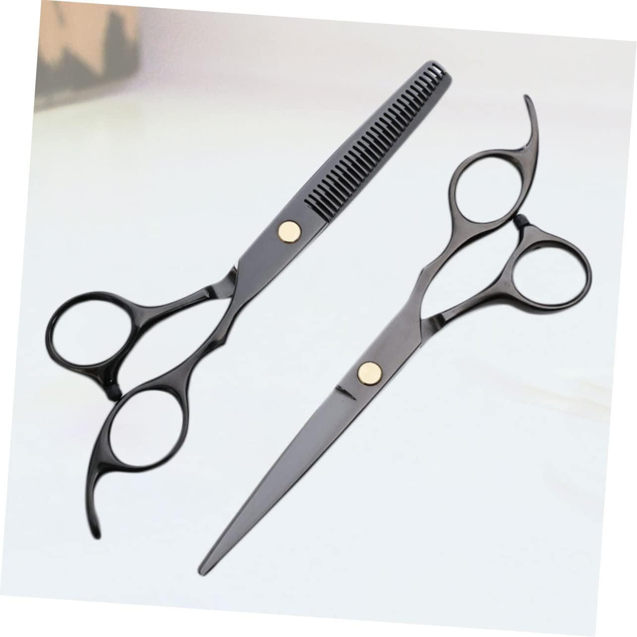 DOITOOL DOITOOL 2pcs Hairdressing Scissors Hair Salon Cutter Haircut Scissor Hair Styling Tools Barbers Shears Black