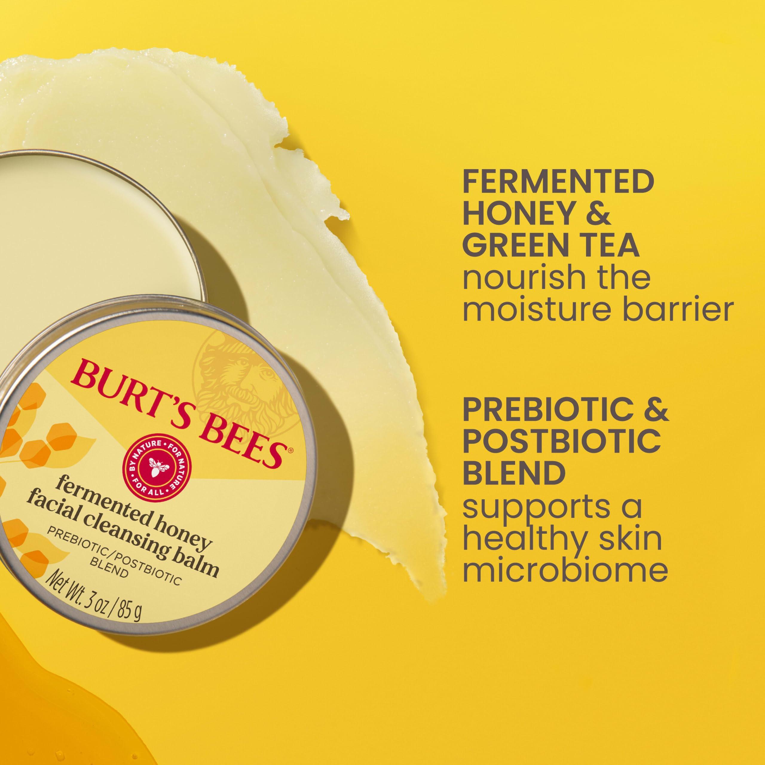 Burt\'s Bees Burt\'s Bees Fermented Honey Facial Cleansing Balm, With Prebiotic and Postbiotic Blend, Contains Fermented Honey and Green Tea, Natural Origin Skin Care, 1 Tin, 3 oz.