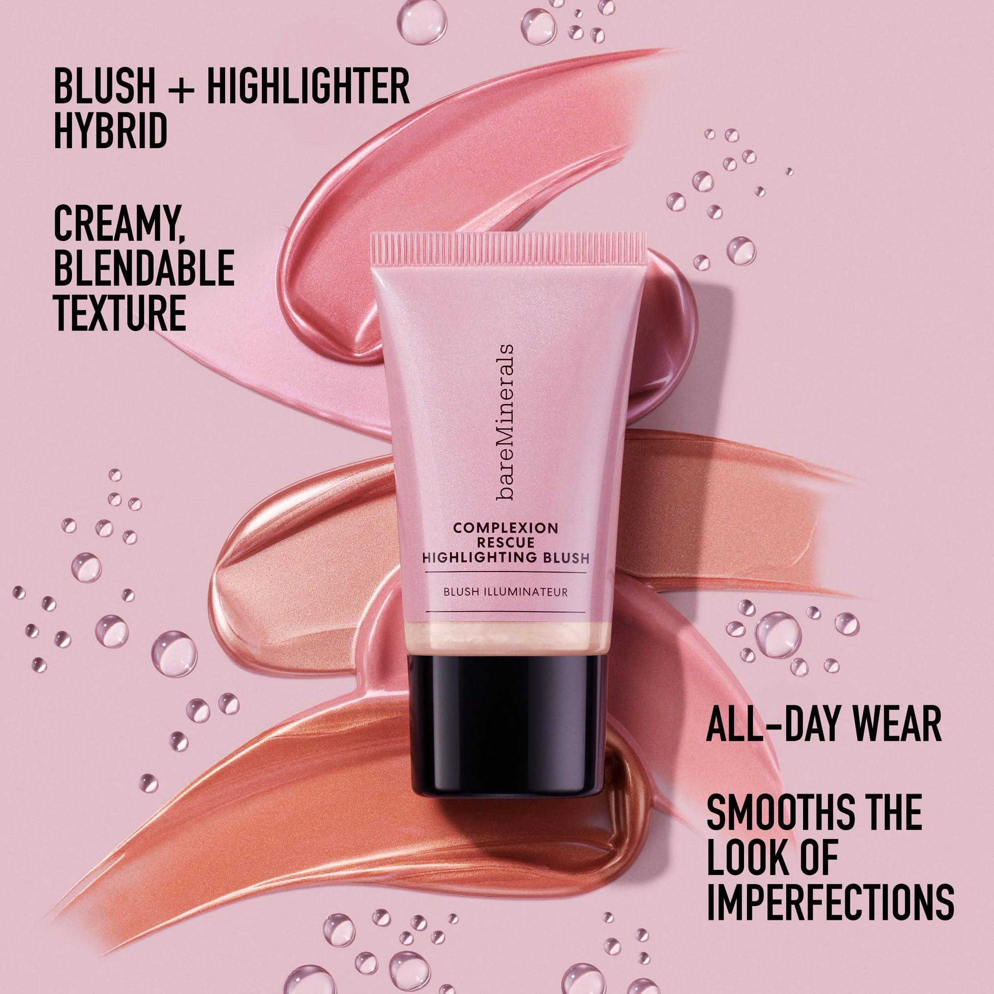 bareMinerals bareMinerals Complexion Rescue Highlighting Liquid Blush, Liquid Highlighter + Blush Hybrid, Buildable, Gel-Cream, Liquid Blush for Cheeks, All Day Wear, Vegan