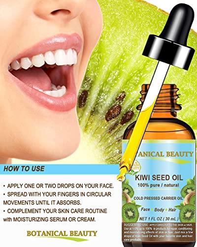 CHATEAU COSMETICS BOTANICAL BEAUTY KIWI SEED OIL. 100% Pure Natural Undiluted Virgin Cold Pressed Carrier Oil. 2 Fl.oz.- 60 ml for Face, Skin, Body, Hair, Nail Care. by Botanical Beauty