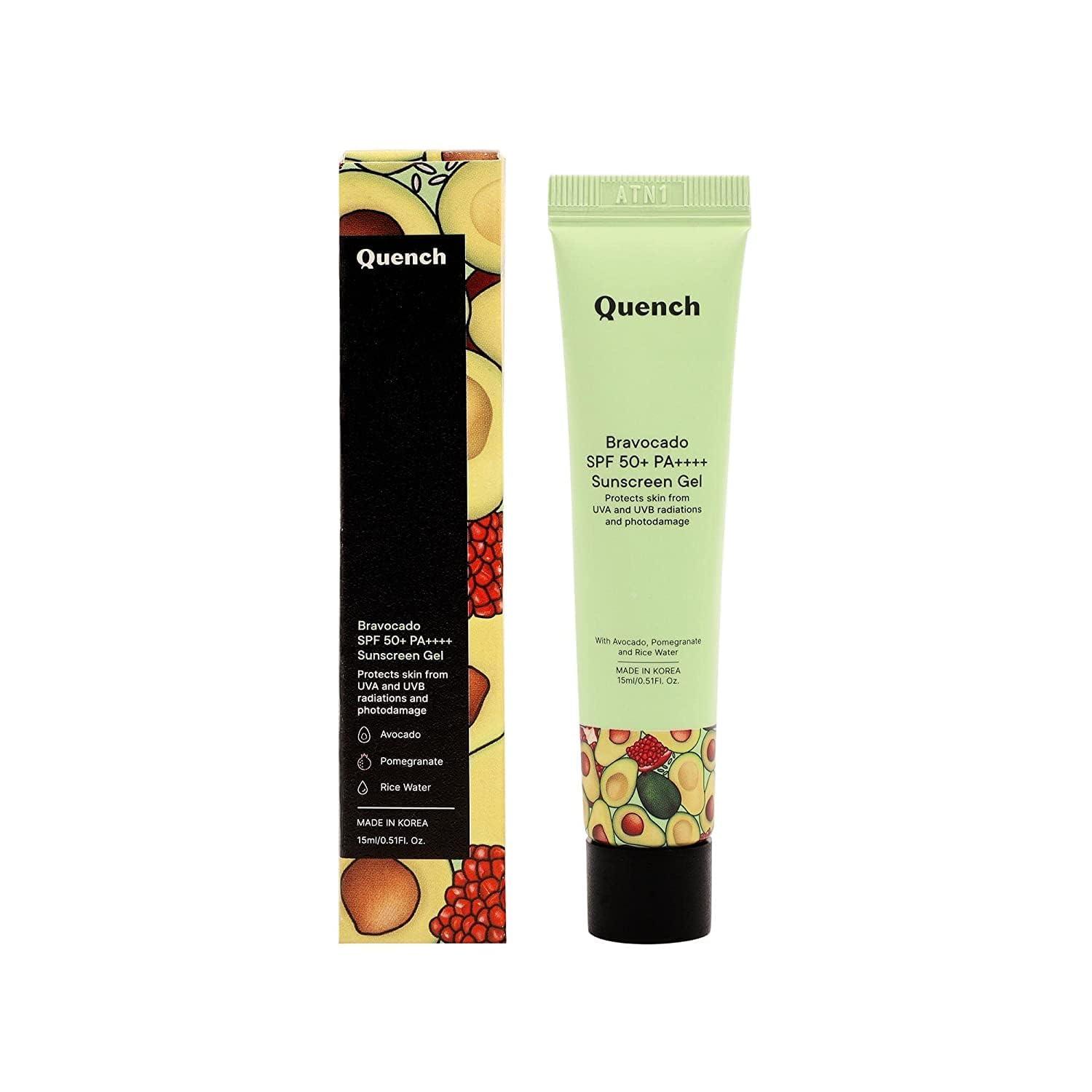 Vel vete Lifestyle Naturallok Botanics Bravocado SPF 50+ PA++++ Sunscreen Gel | Made In Korea I Gel-based Sunscreen, No white cast, UV Shield I With Avocado, Rice, Pomegranate and Vitamin E, Travel Size, 15ml