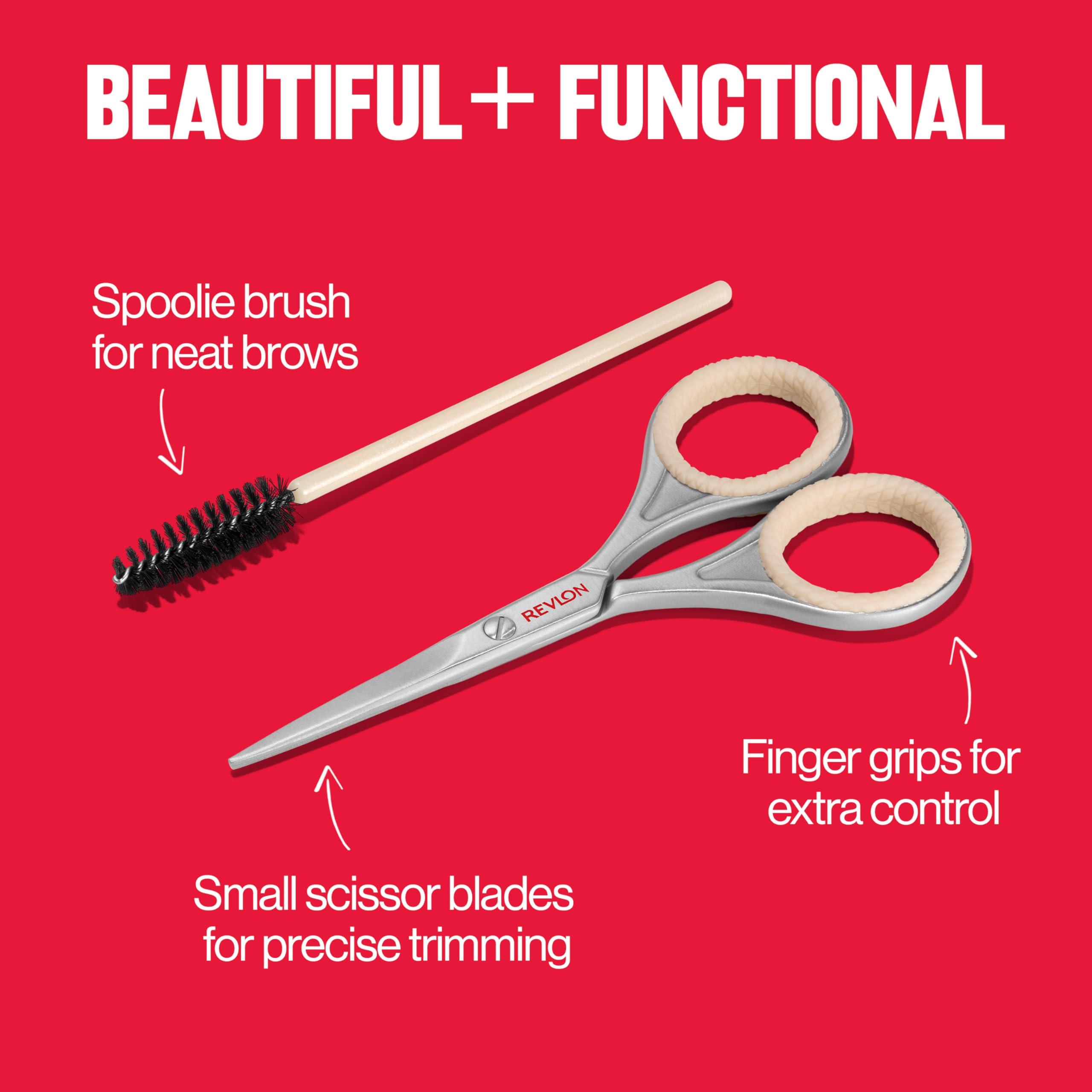 REVLON Revlon Designer Series Brow Set, Trimming and Shaping Eyebrow Kit with Scissors and Spoolie Brush, Easy to Use at Home or on The Go, 1 Count