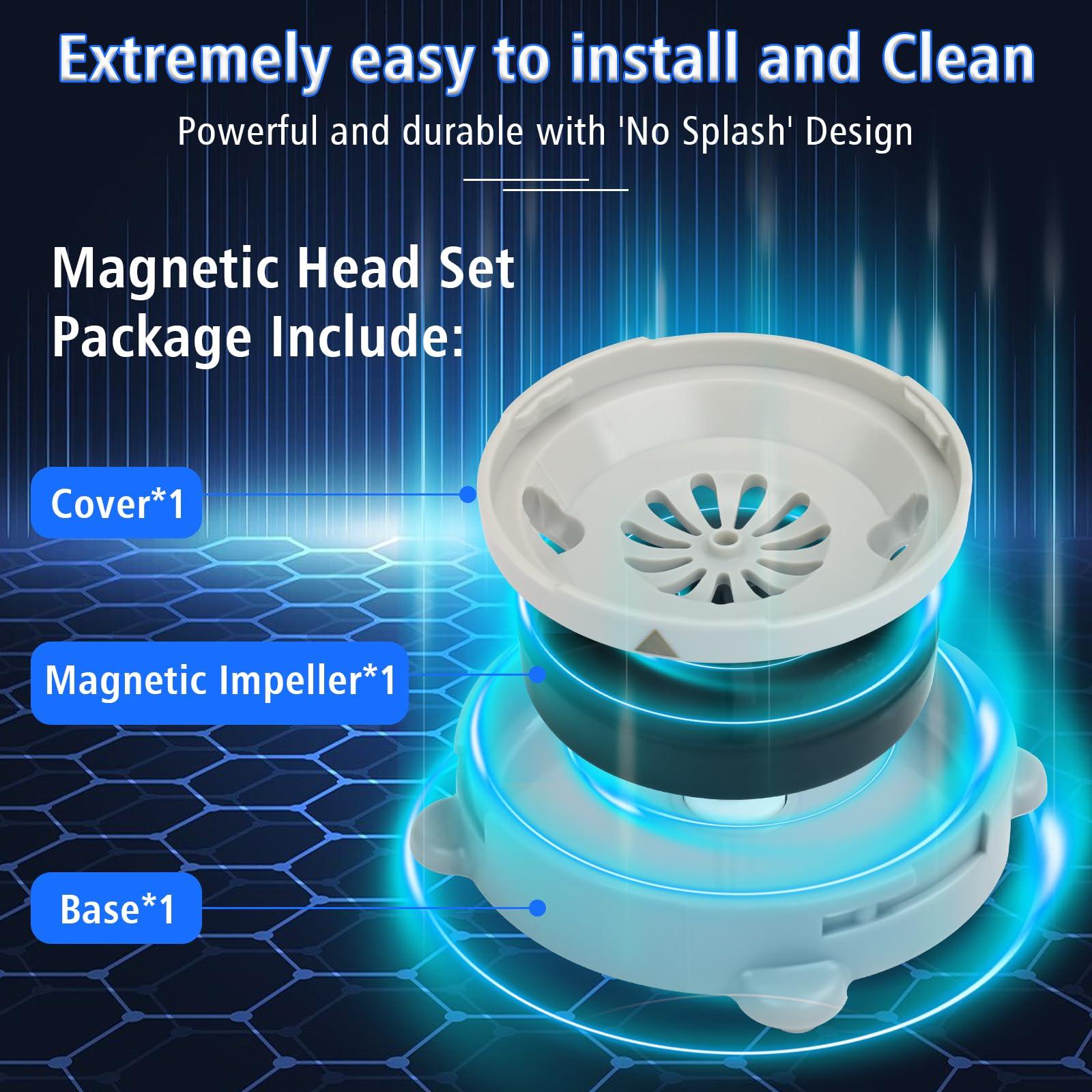 Ximoon Ximoon Magnetic Head BF-004 Replacement for LURACO Jet Motor Pedicure SPA Chair Part - Contains Propeller and Cover (2 Pack)