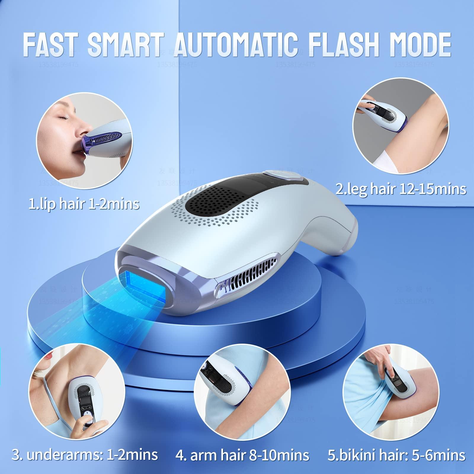 DEESS DEESS Laser Hair Removal with Sapphire Cooling System, GP592 IPL Hair Remover for Women and Men, 40F ICE Contact, Safety Mis-touch Sensor, at Home Painless Hair Removal Device for Face & Body