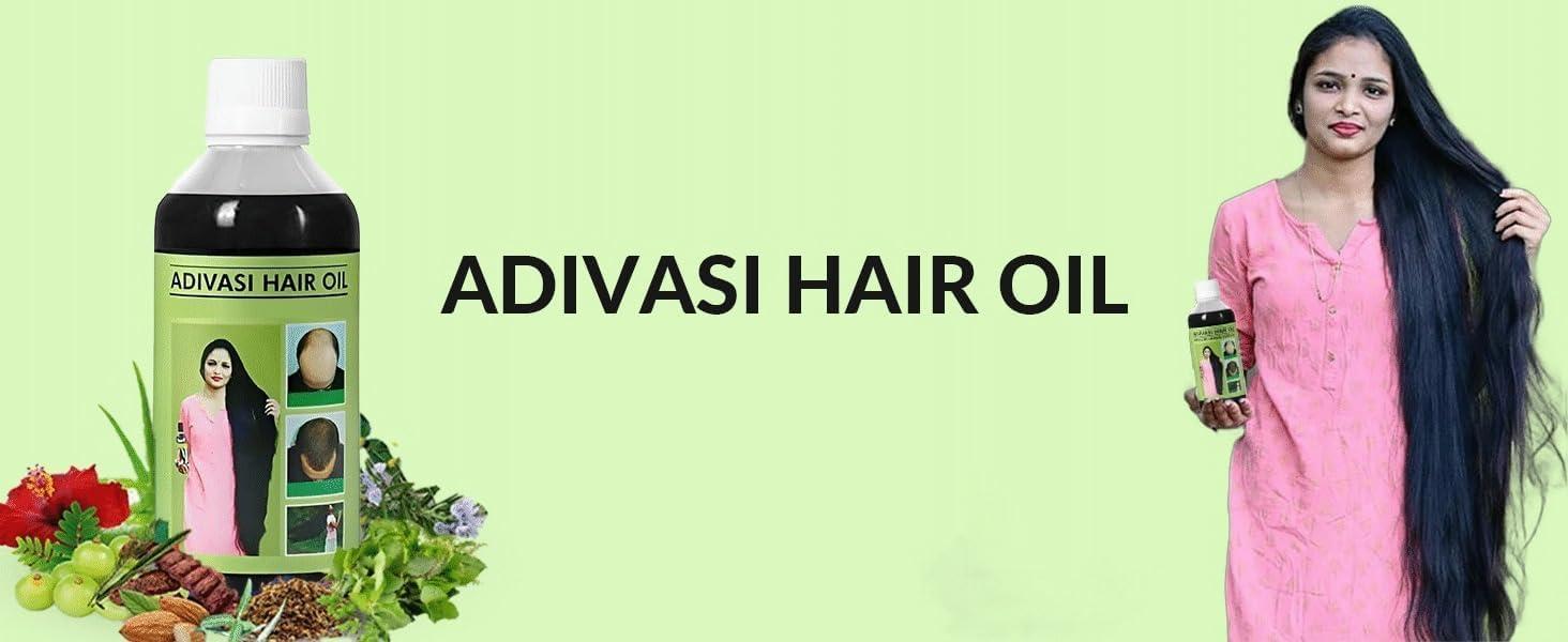 India Adiwasi Neelgiri Herbal Hair Oil with infusion of 108 Types of Herbs for Hair Growth, Anti Hair fall & Anti Dandruff Oil | Suitable for All Hair Types (Pack of 2), Black, Clear