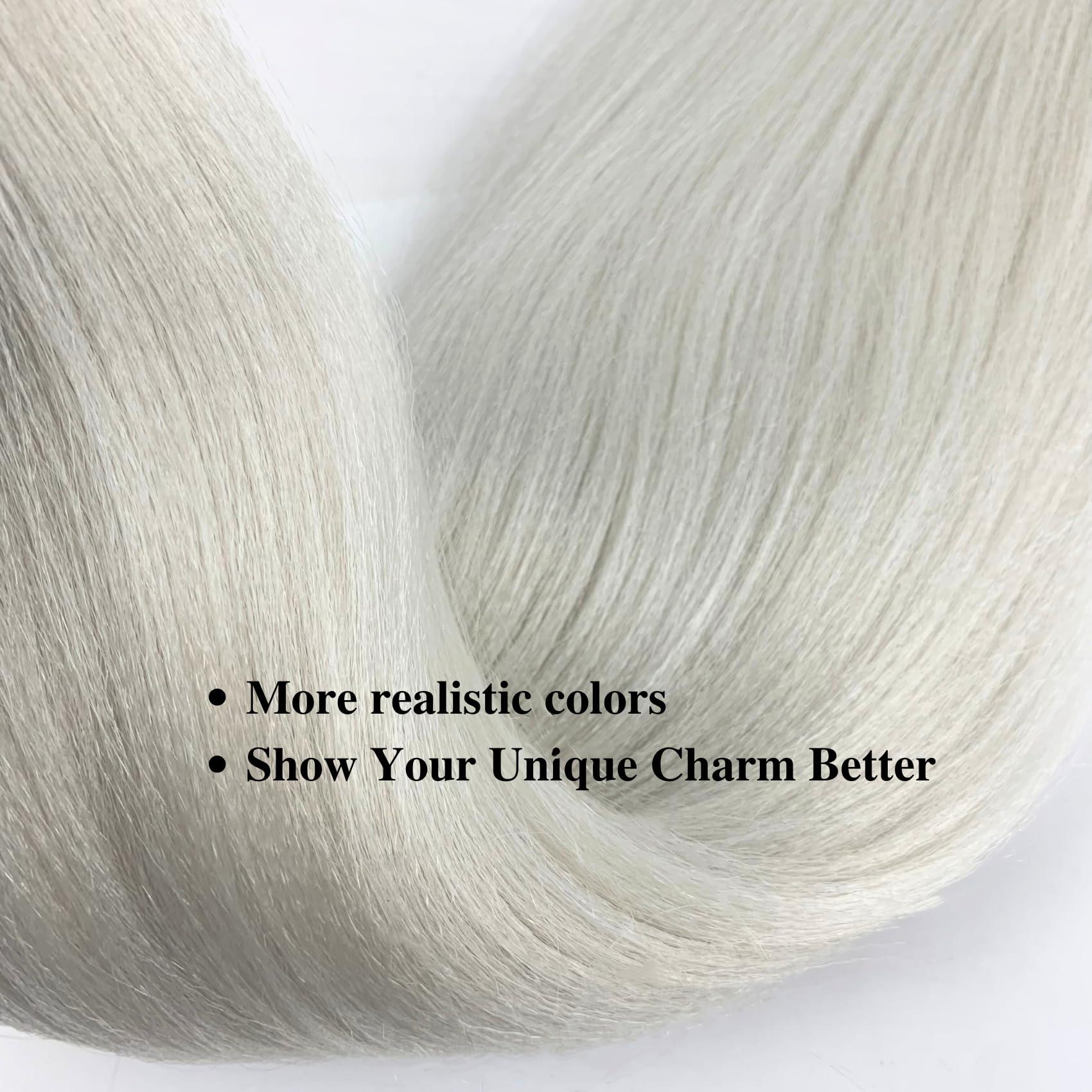 Gozill Gozill Silver Grey Brading Hair Pre Stretched Box Braids Braiding Hair Human Hair 26 Inch