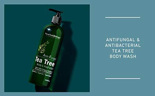 NEW YORK BIOLOGY THE ULTIMATE COSMECEUTICALS New York Biology Tea Tree Body Wash with Tea Tree Mint Body Wash for Men and Women - Helps Jock Itch & Itchy Skin, Nail Fungus, Athletes Foot, Eczema & Body Odor, Ringworms – 16 Fl Oz