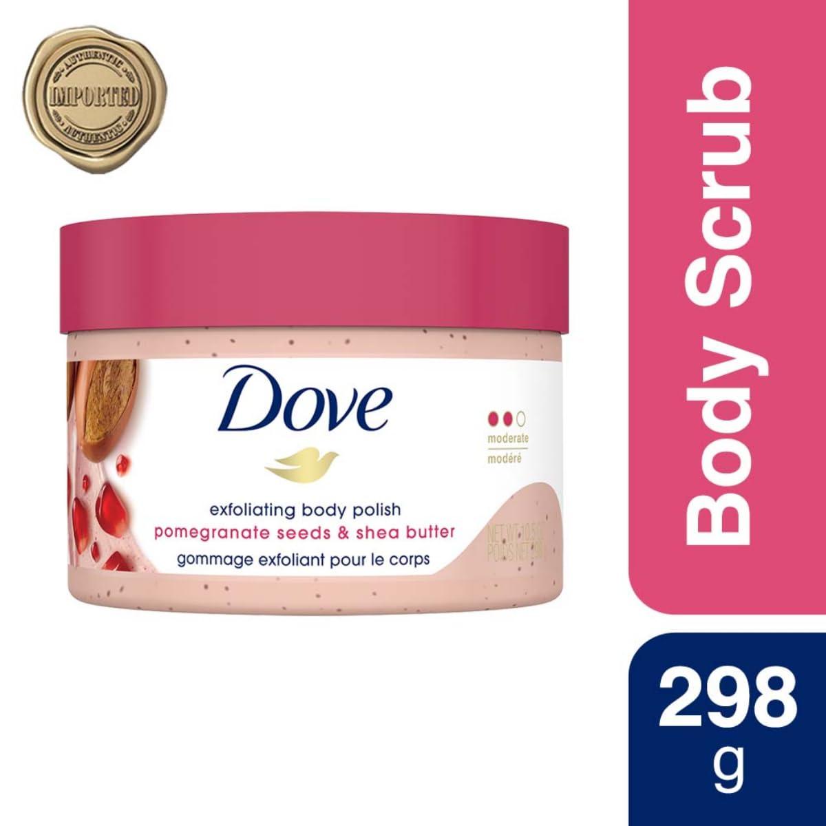 Dove Dove Scrub Pomegranate & Shea Butter For Silky, Soft Skin Body Scrub Exfoliates and Provides Lasting Nourishment 10.5 oz