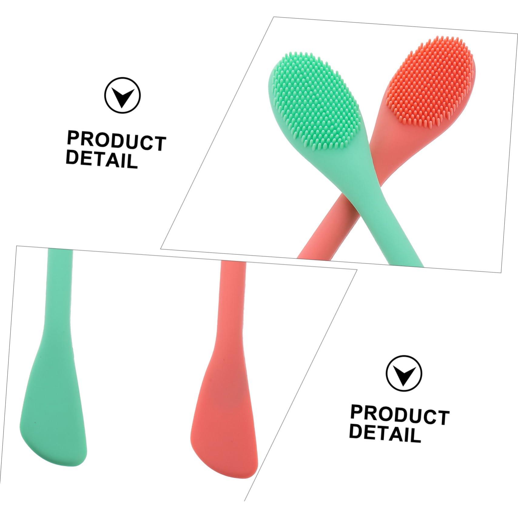 HONMEET HONMEET 2pcs Dual Sided Facial Cleansing Brush Set Gentle Face Wash Tool for Deep Cleaning Makeup Removal & Massage Includes 1 Pine & 1 Brush