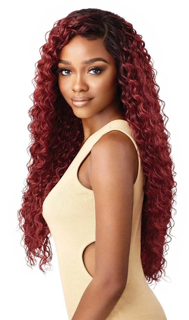 Outre Outre 100% Human Hair Blend HD 360 Edge 13X6 Lace Front Wig KAYREENA (Color:DR4/GDNHNBL)