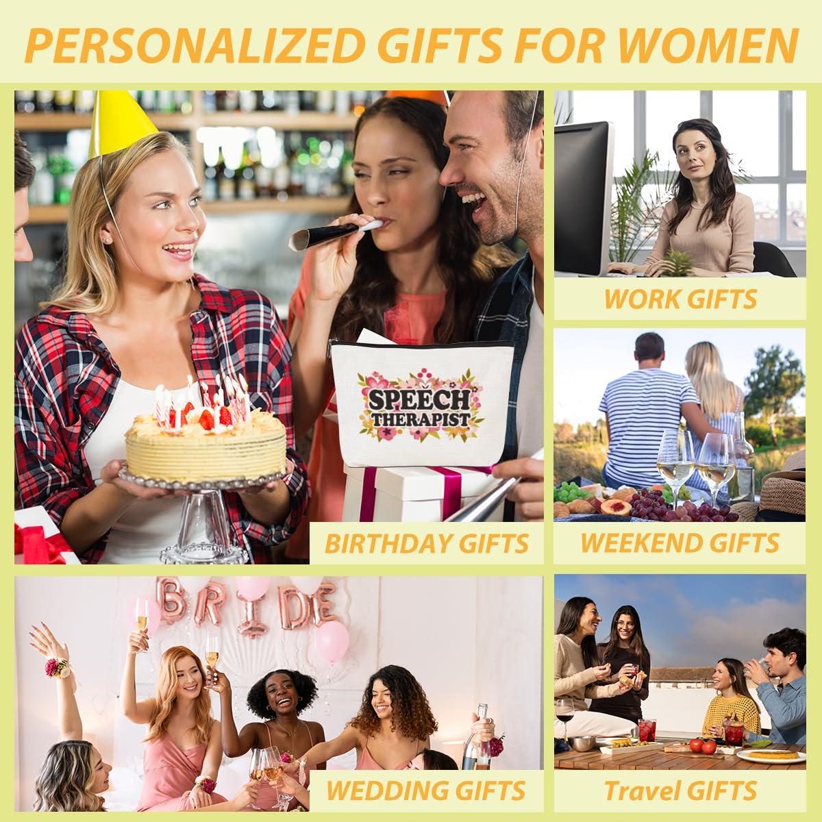 CQM Speech Therapy Gifts Makeup Bag Speech Therapists Gifts Speech Pathologist Gifts SLP Cosmetic Bag Thank You Gifts for Women Speech Language Pathologist Colleague Travel Toiletry Bag Christmas Birthday