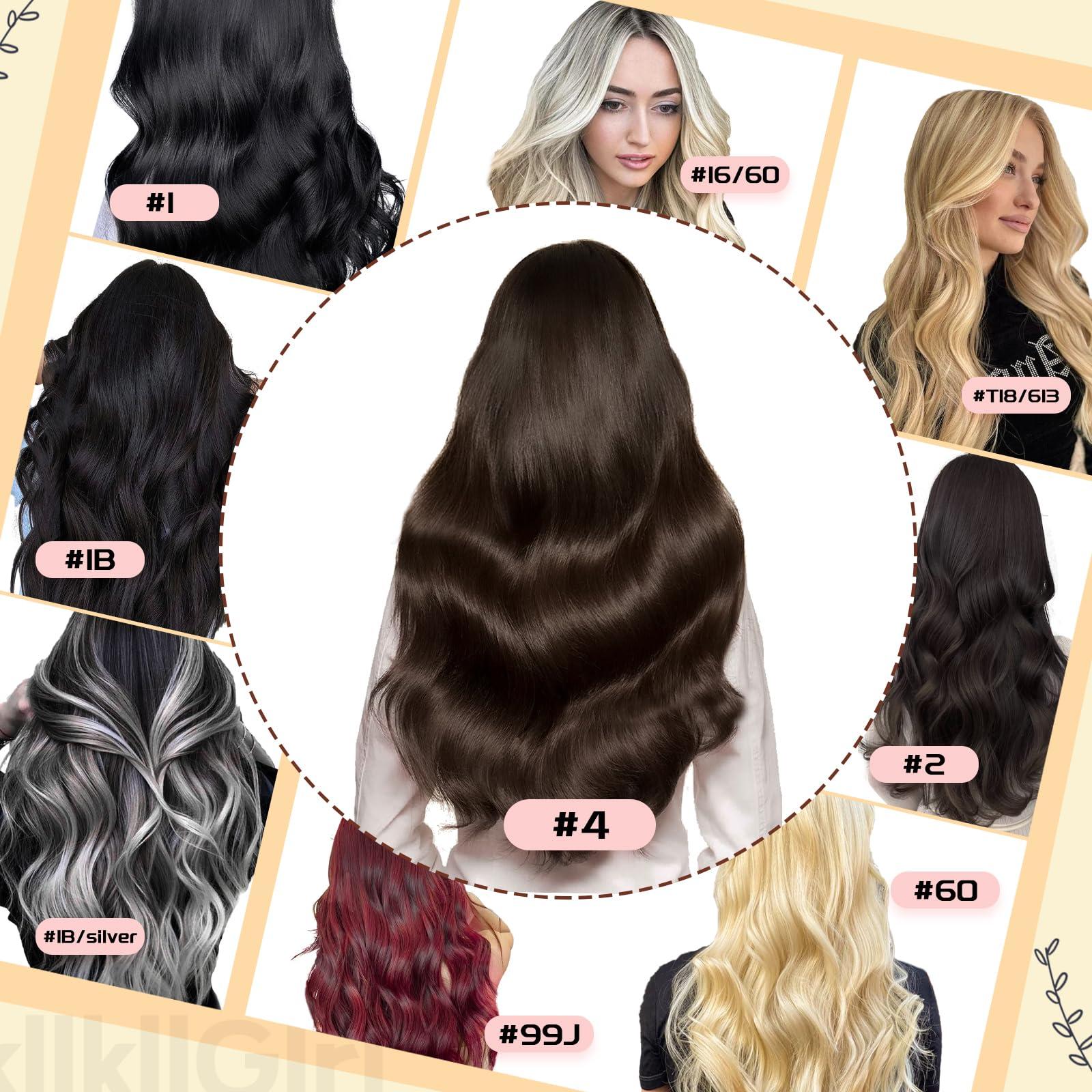 KiiKiiGirl KiiKiiGirl microlinks hair extensions human hair - 16inch micro link hair extensions human hair micro link extensions micro links hair extensions human hair #4 Chocolate Brown 30G/Pack