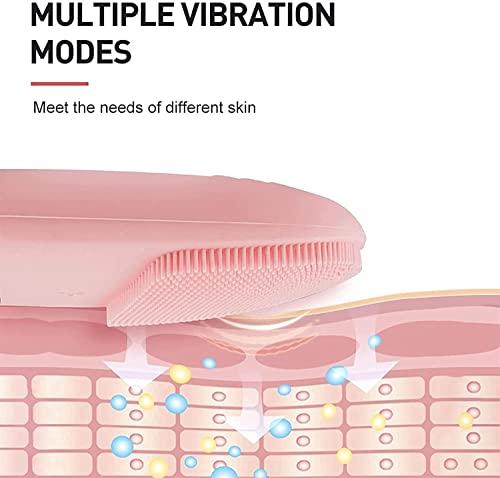 Generic Facial Cleansing Brush, Electric Silicone Face Scrubber, Vibrating Face Massager, Waterproof Face Wash Brush for Deep Cleanning, Blackhead Remover, Exfoliating, USB Rechargeble