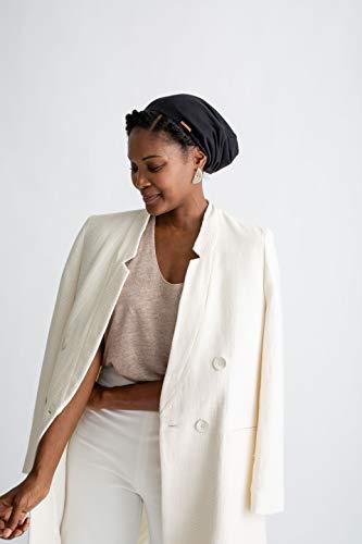 Grace Eleyae GE Grace Eleyae GE Women's Adjustable Satin Lined Sleep Cap Slap Hair Care Beanie Hat, Black