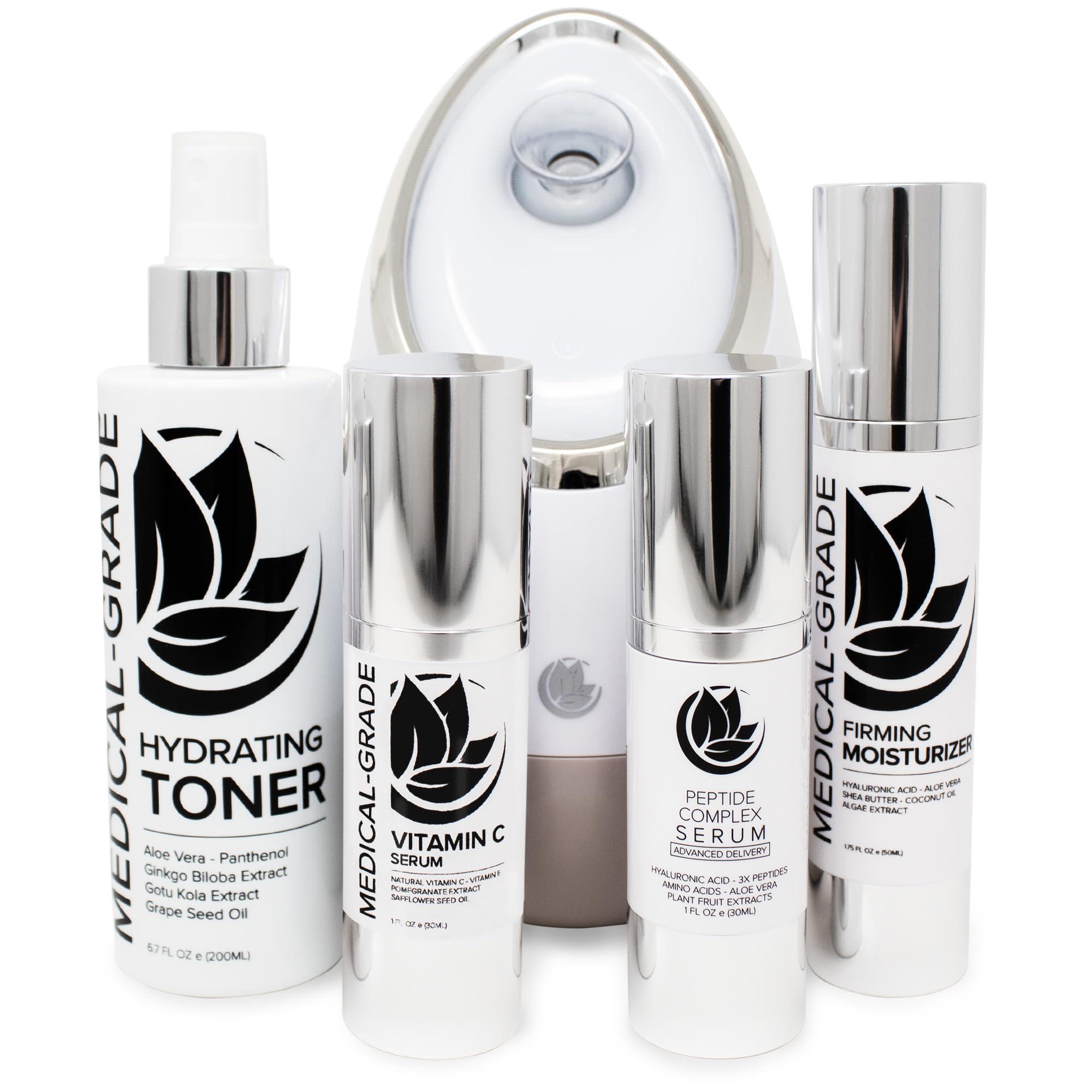 Microderm GLO Microderm GLO - Facial Steamer and Dry Dehydrated Skin Care Product Bundle