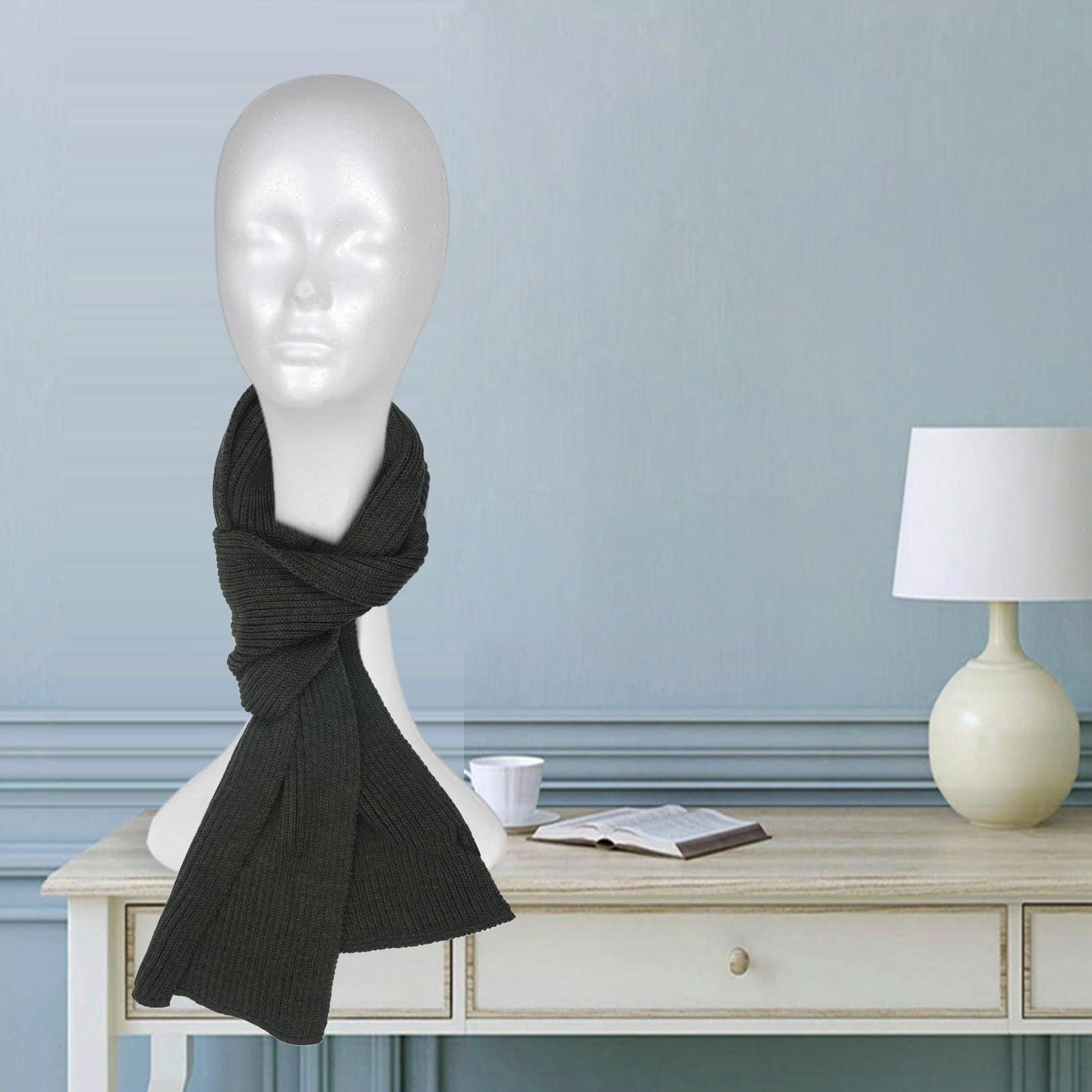 Grebest Foam Mannequin Head, Foam Wig Head for Mannequin, Female Mannequin Head for Wig Styling and Display, Portable Foam Manikin Head for Wigs Hats Hairpieces Jewelry Makeup, for Home Salon Travel (White)