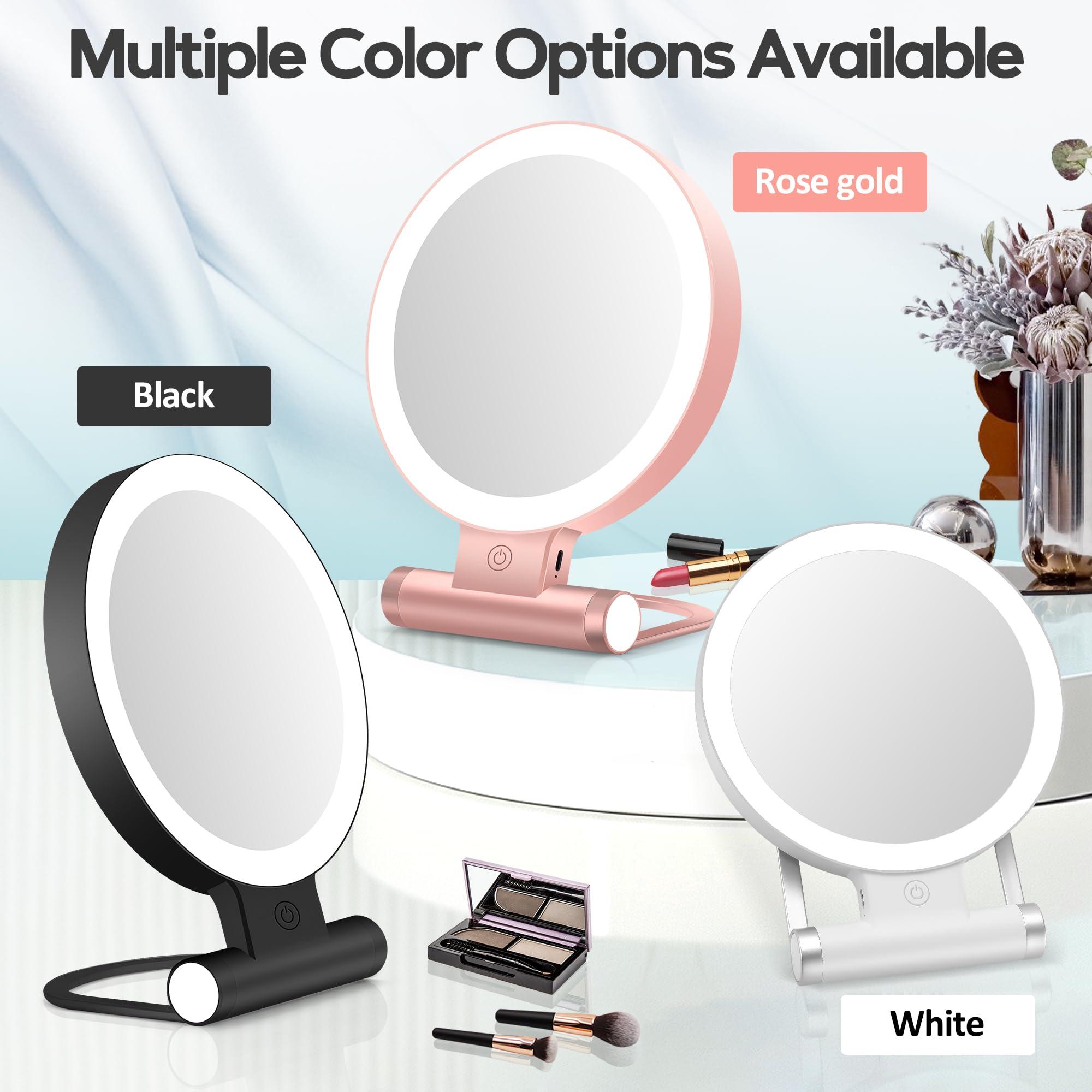 B Beauty Planet B Beauty Planet Magnifying Mirror with Light 30X, Double-Sided 1X/ 30X Magnifying Makeup Mirror with Tweezer, 2000mAh 3 Colour Modes with Adjustable Brightness,Foldable Compact Travel Mirror