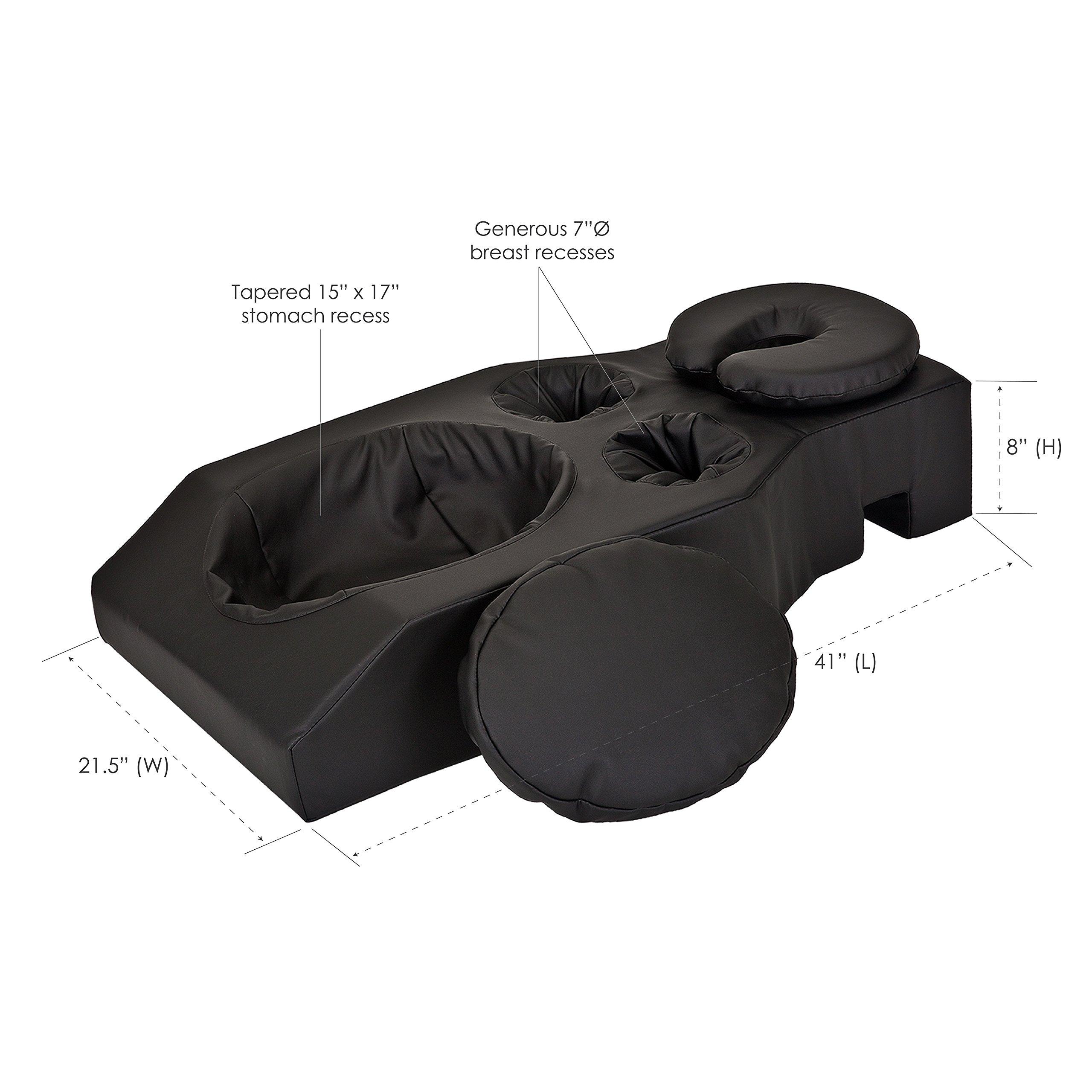EARTHLITE EARTHLITE Pregnancy Massage Cushion & Headrest - Full Body Pregnancy Bolster / Ideal After Breast Surgery & Lower Back Pain, Black