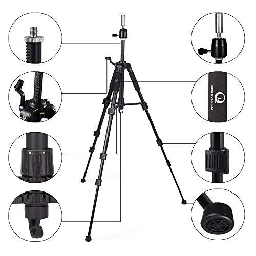QISHI YUHUA QISHI YUHUA Wig Stand Tripod with Non-Slip Base Adjustable Mannequin Head Stand with Hook Heavy Duty Manikin Head Tripod