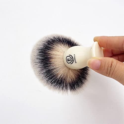 ECHOLLY Premium Shaving Brushes for men by Echolly-NO Shedding Bristle Shave Brushes for Men-Smooth Acrylic Handle Legacy Shave Brush-Rich and Fast Lather Shaving Cream Brush Dad Gifts for Fathers Day