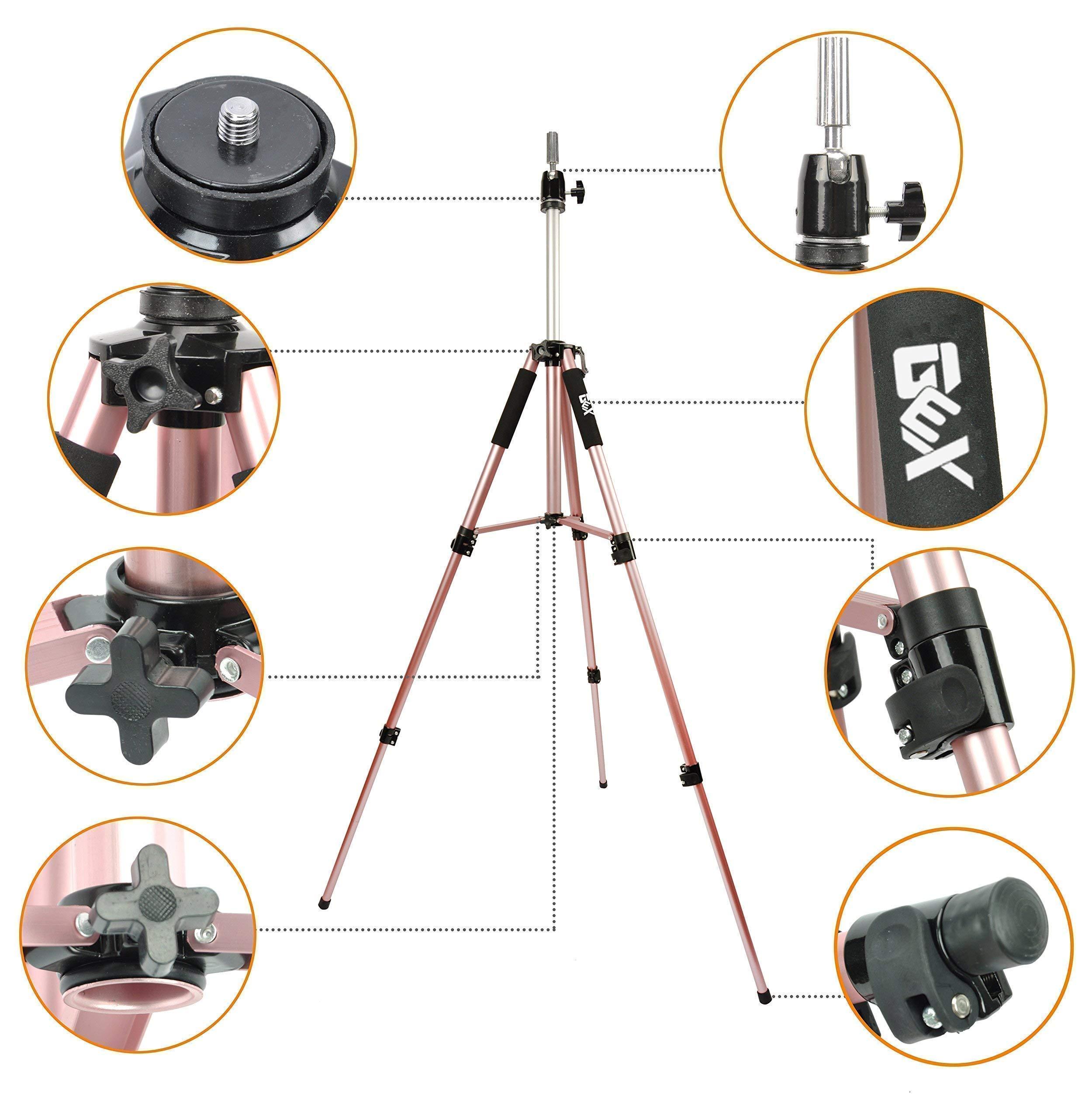 gexworldwide GEX Heavy Duty Mannequin Tripod + GEX Canvas Cork Wig Block Head Set Bundle